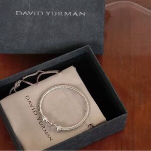 Women's David Yurman Cable Bracelet with Diamonds & Hook Clasp